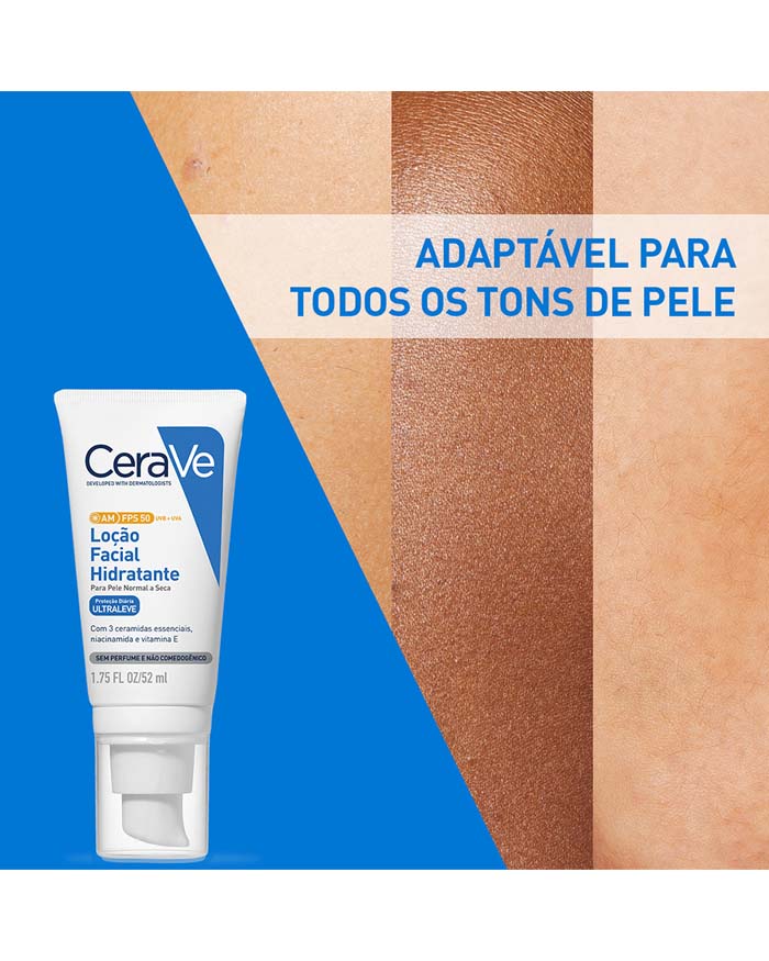 Hidratante facial FPS 50 para pele normal a seca | CeraVe